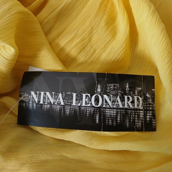 NWT Nina Leonard Maxi Duster Vest Small Canary Yellow Rayon Crepe Boho Flowy - Picture 6 of 9